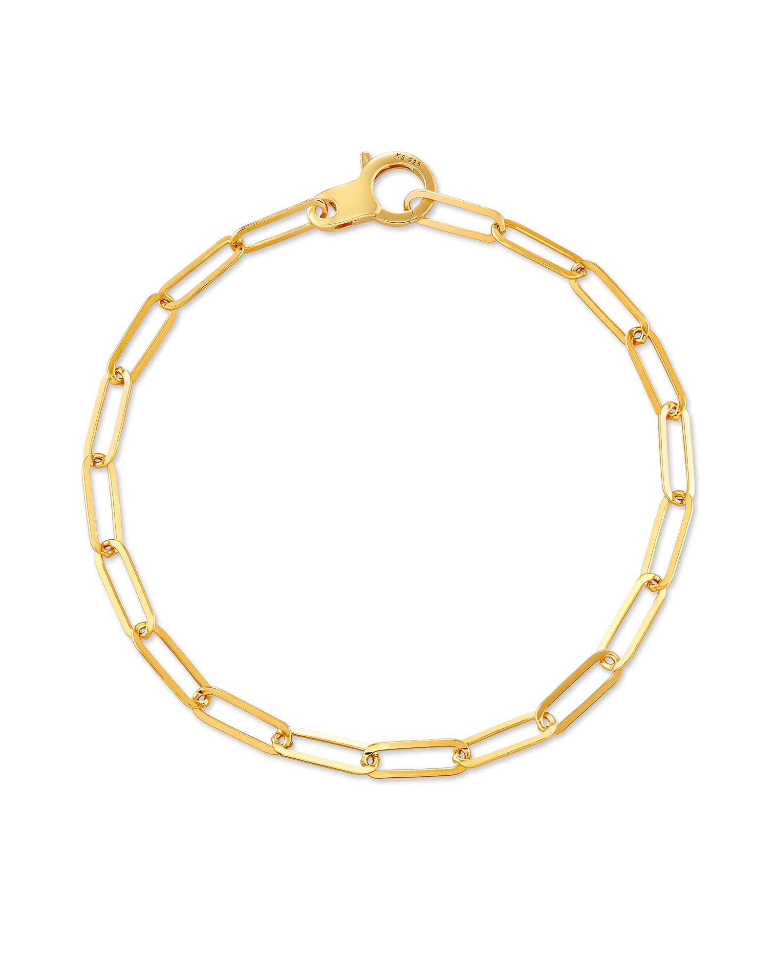 Large Paperclip Chain Bracelet in 18k Gold Vermeil